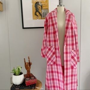 Topshop Suzy Check Side Split Coat